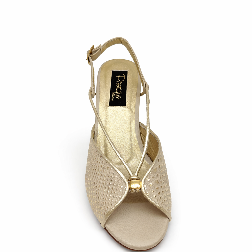 SANDALIA TALCO X DORADO AMAPOLA