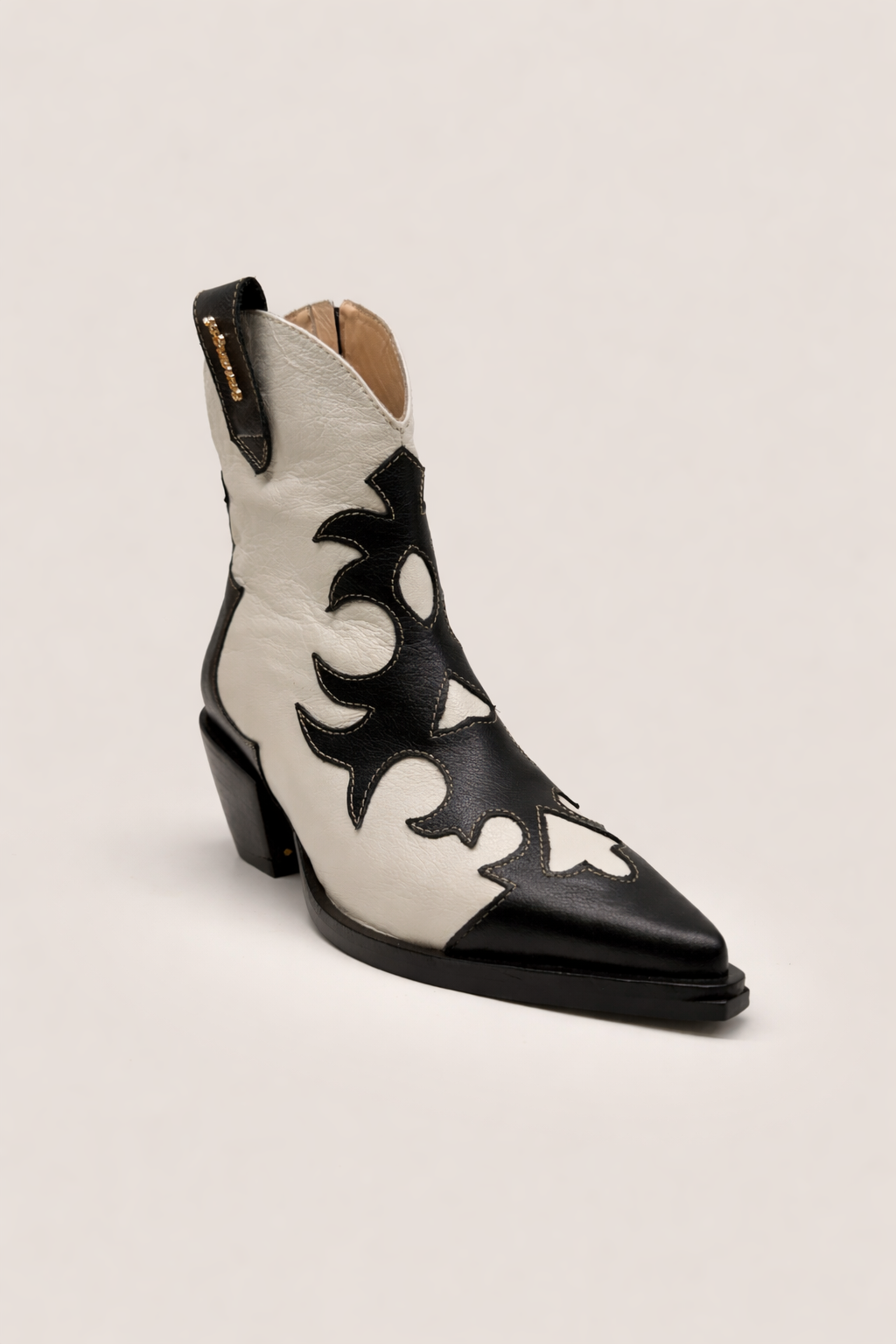 BOTA TEXANA BLANCO X NEGRO FORZA