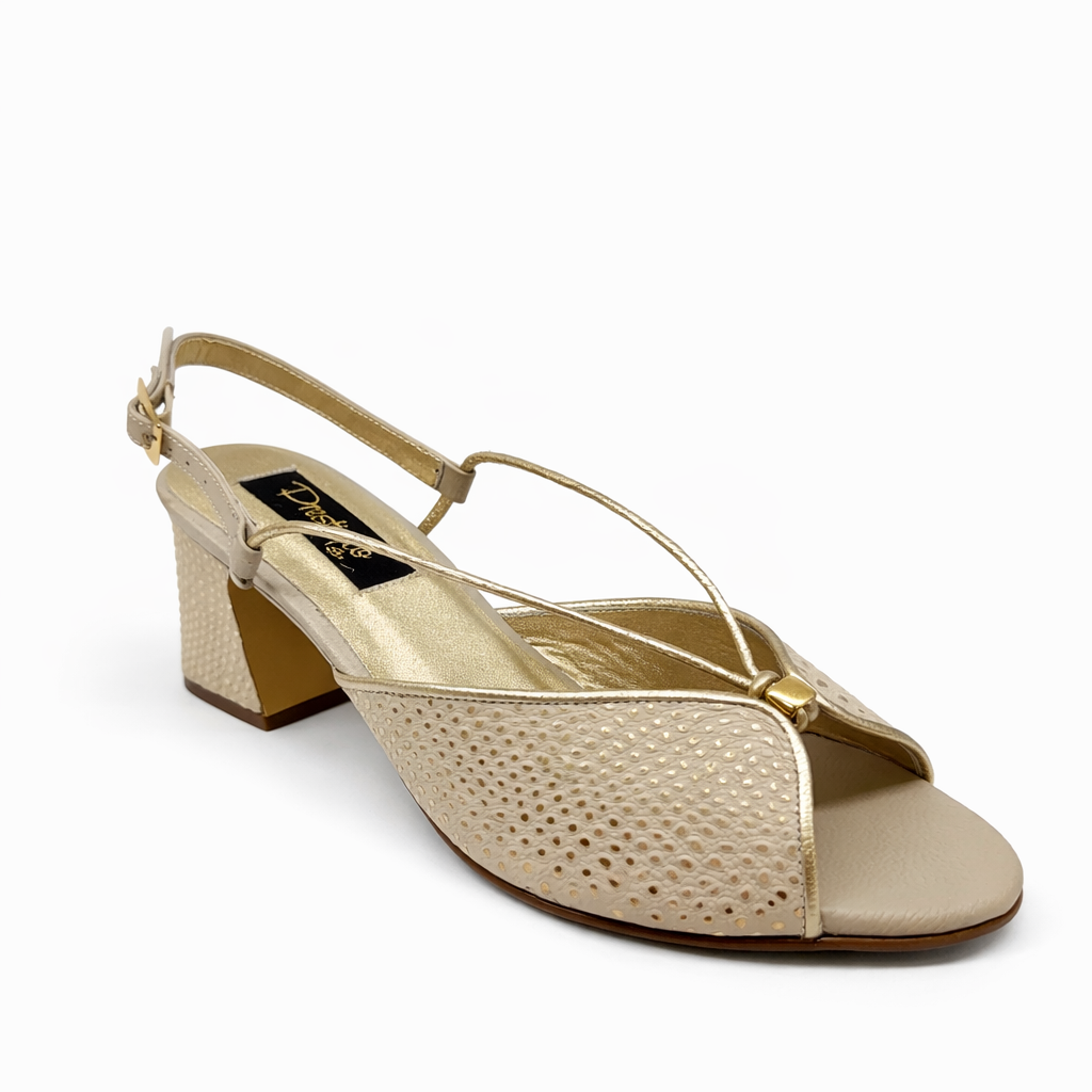 SANDALIA TALCO X DORADO AMAPOLA