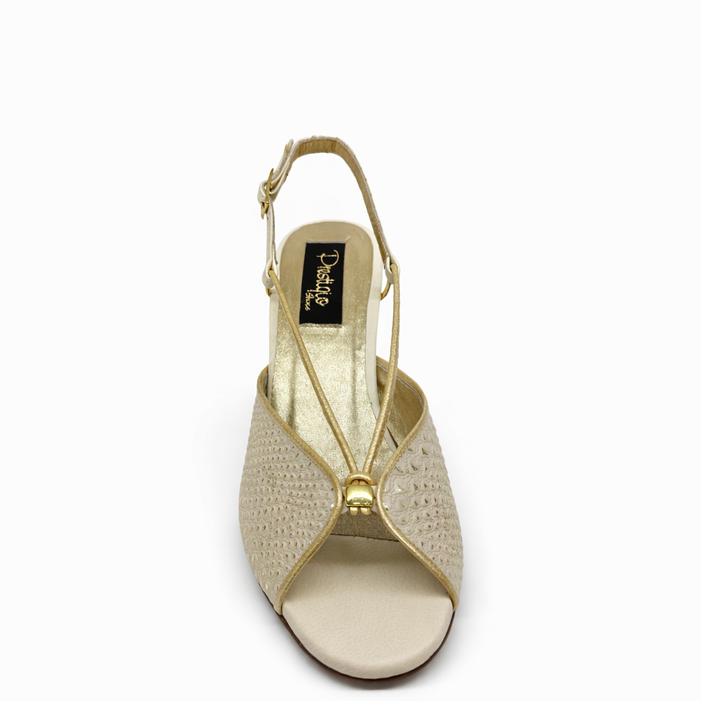 SANDALIA TALCO X DORADO AMAPOLA