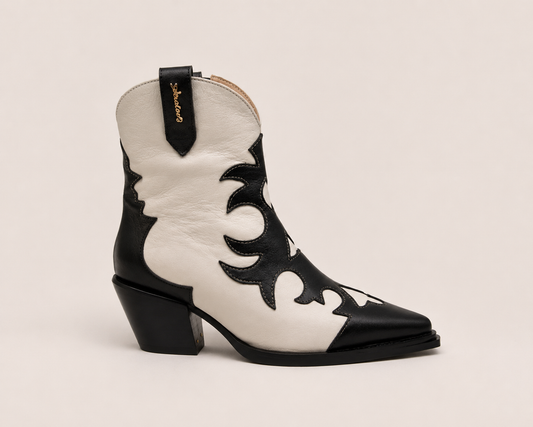 BOTA TEXANA BLANCO X NEGRO FORZA